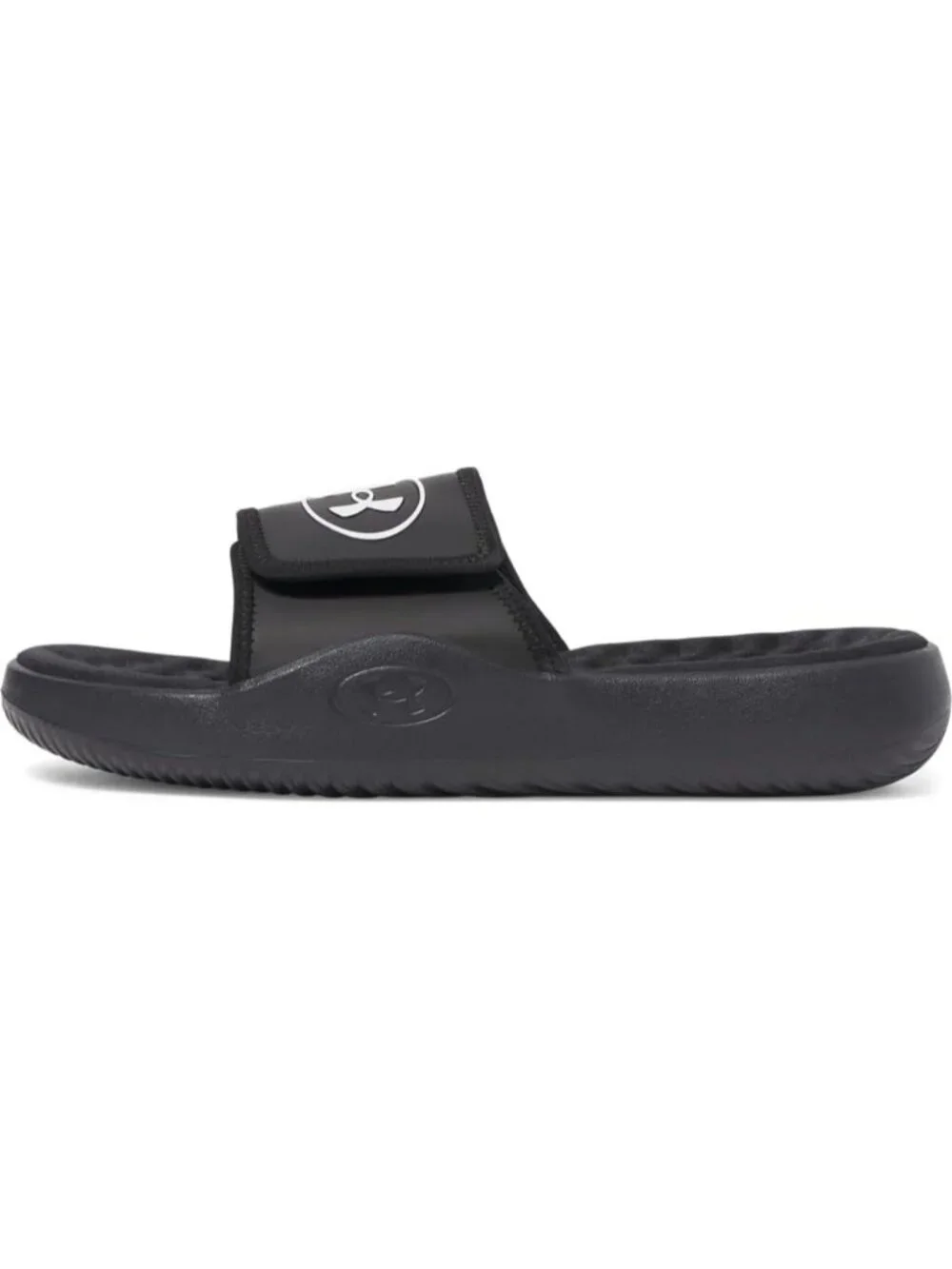 Men's All Black Ignite Pro Slide Comfort Soft Rubber Slip On Flat Sandal Shoes